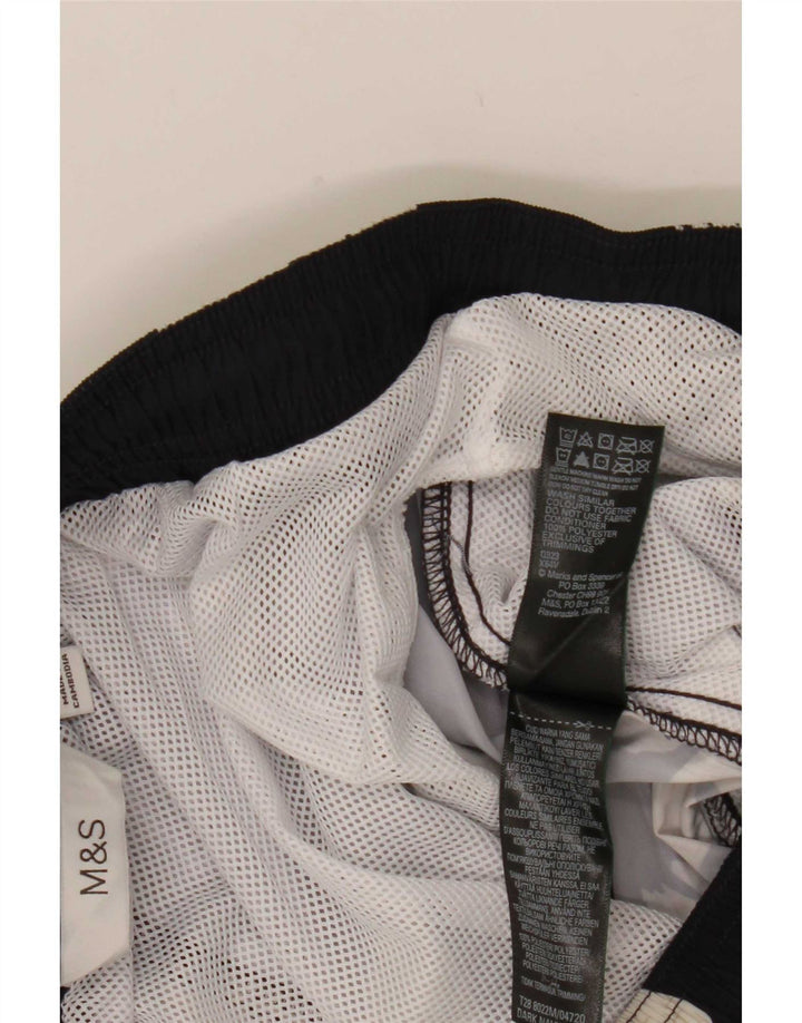 Pantaloncini da bagno da uomo Marks & Spencer medio nero floreale poliestere