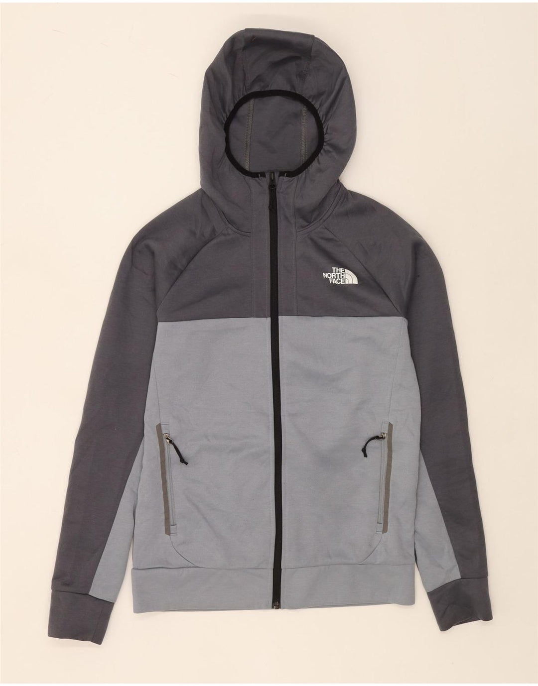 THE NORTH FACE Maglione con cappuccio e zip da uomo piccolo in poliestere color block grigio