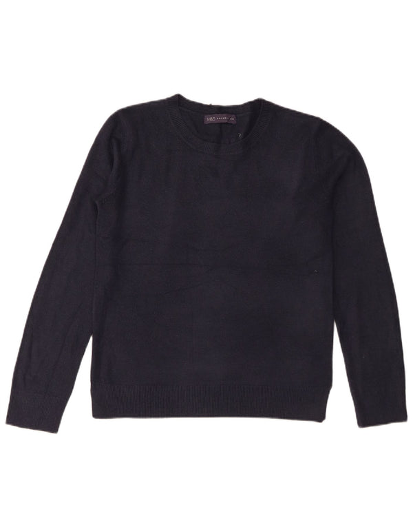 Maglione maglione girocollo da donna Marks & Spencer UK 10 piccolo blu navy