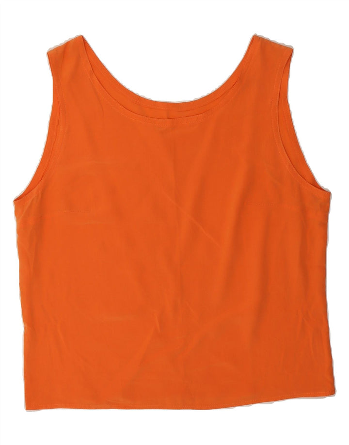 VINTAGE Womens Crop Sleeveless Blouse Top UK 14 Medium Orange Vintage Vintage and Second-Hand Vintage from Messina Hembry 