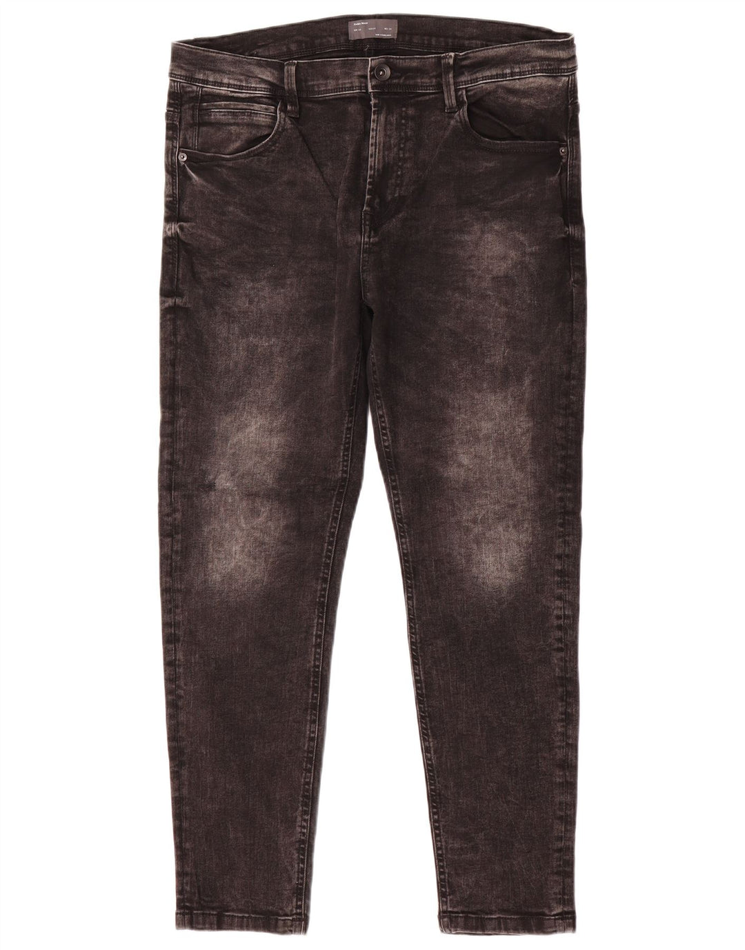 Jeans slim da uomo Zara EU 44 Large W34 L27 Cotone grigio