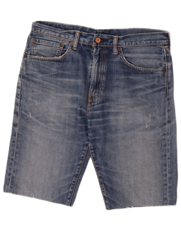 Pantaloncini Levi's da uomo in denim invecchiato W34 grande cotone blu