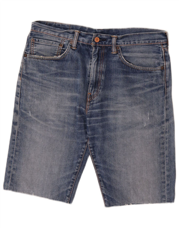 Pantaloncini Levi's da uomo in denim invecchiato W34 grande cotone blu