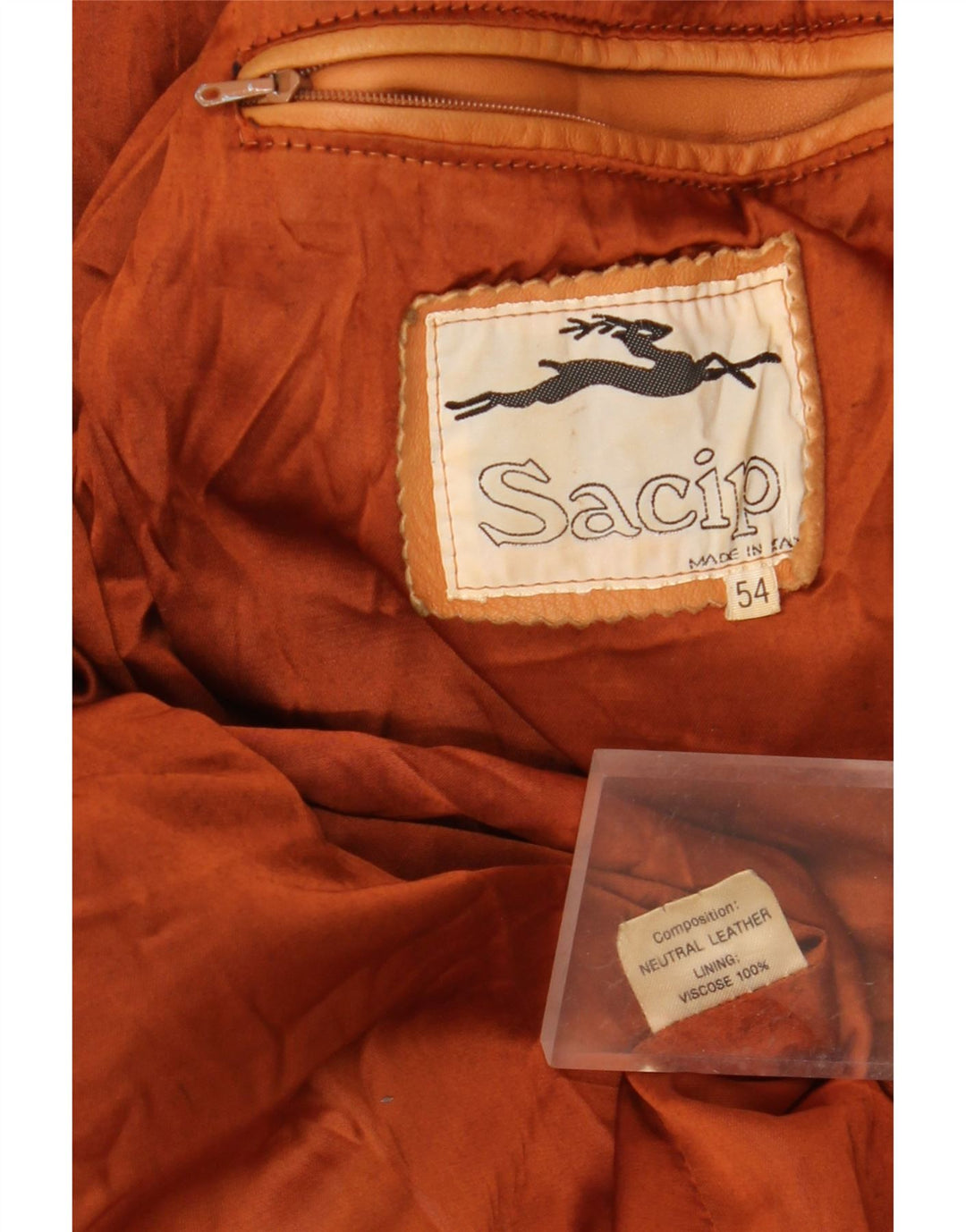 Cappotto in pelle da uomo VINTAGE IT 54 2XL Pelle marrone