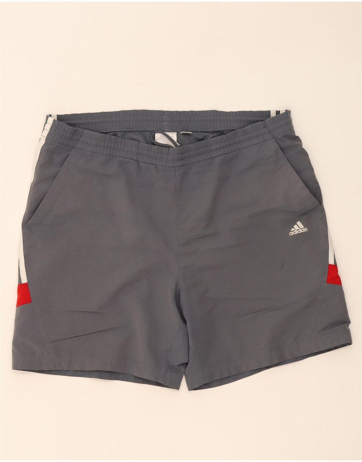 Pantaloncini sportivi Adidas da uomo XL in poliestere color block grigio