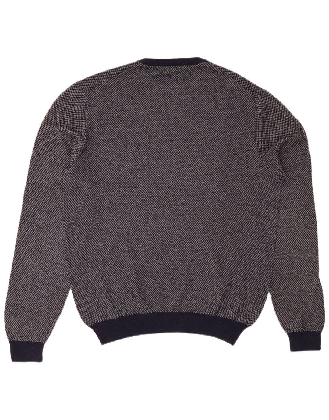 SUN68 Mens Crew Neck Jumper Sweater 2XL Navy Blue Check Wool