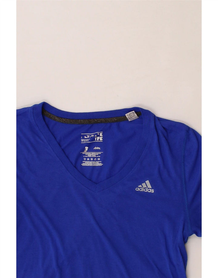 ADIDAS Womens Climalite T-Shirt Top UK 10 Small Blue Vintage Adidas and Second-Hand Adidas from Messina Hembry 