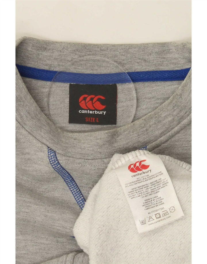Felpa da uomo Canterbury Maglione grande in cotone grigio