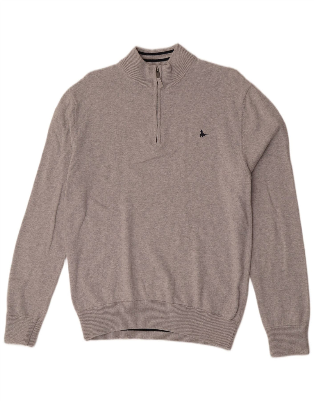 Maglione da uomo con collo con zip Jack Wills, grande cotone grigio