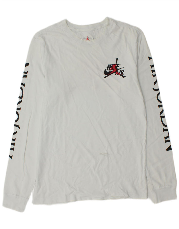 Top a maniche lunghe con grafica Jordan da uomo Small bianco