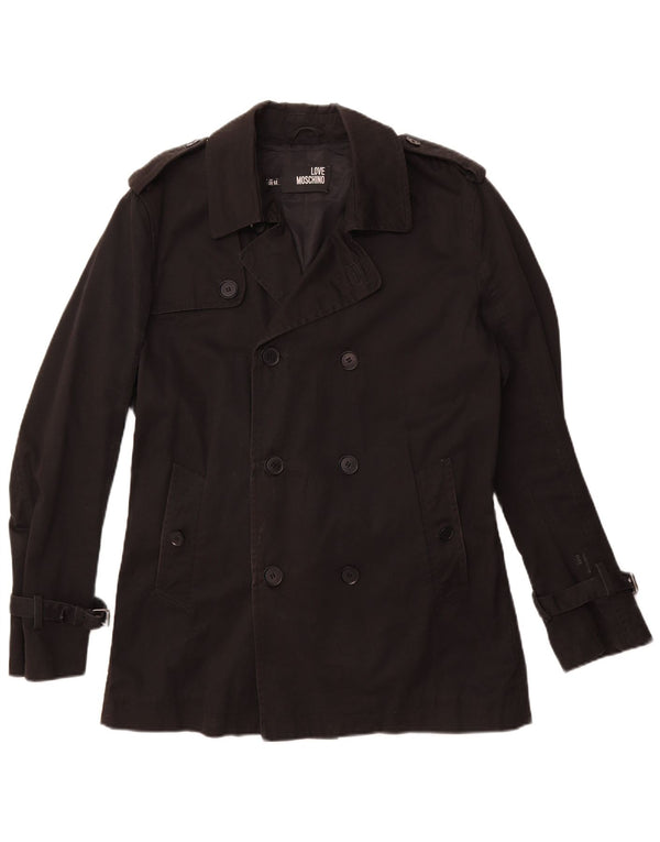 Cappotto da marinaio da uomo Moschino UK 42 XL cotone nero