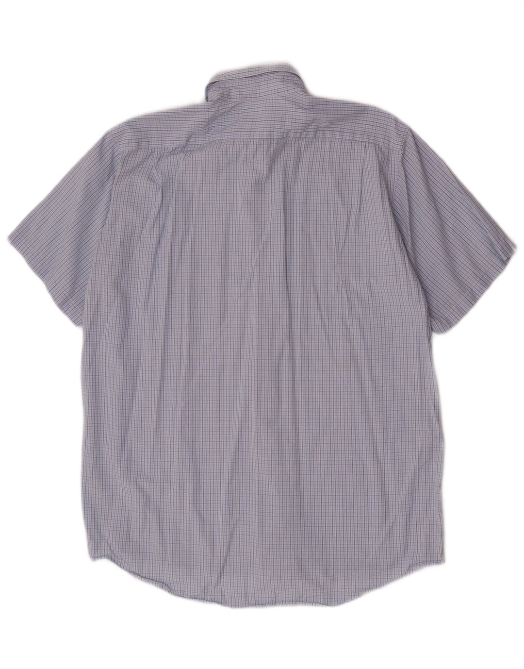 Camicia a maniche corte da uomo Lacoste taglia 39 in cotone a quadretti blu medio