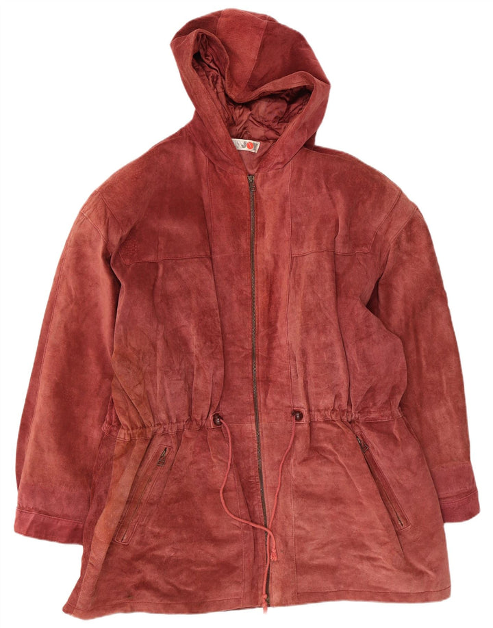 Soprabito in pelle scamosciata da donna Miss Joy EU 44 XL Pelle bordeaux