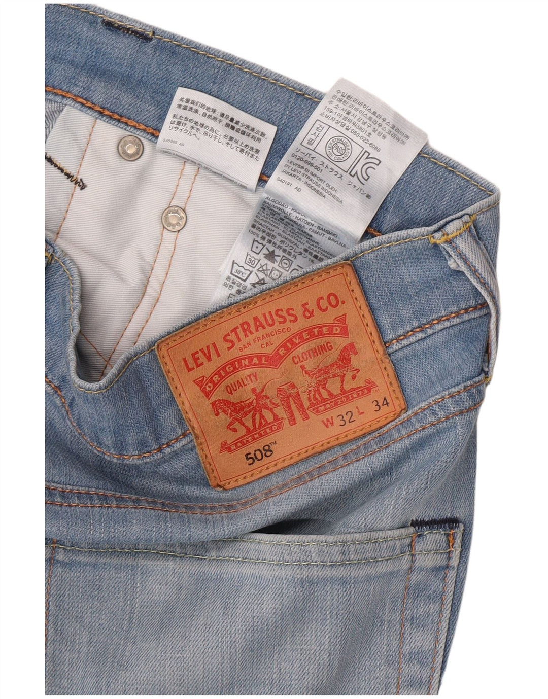 Levi's Uomo 508 Jeans affusolati W32 L31 Cotone blu