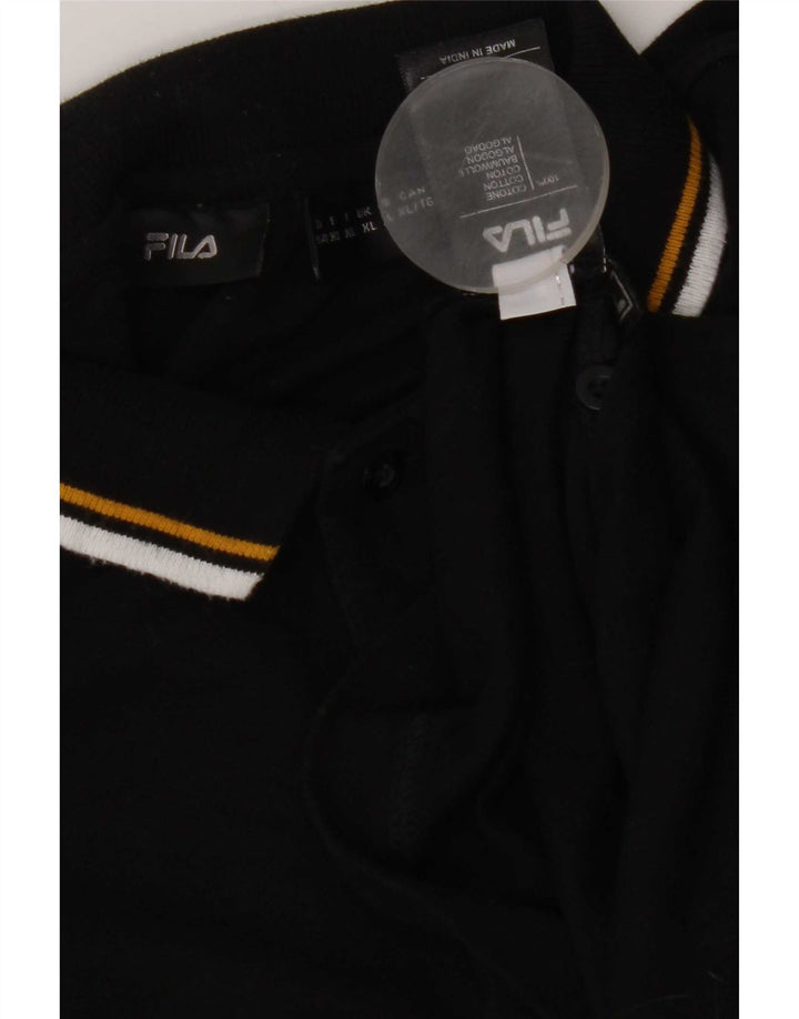 Polo da uomo Fila XL in cotone nero