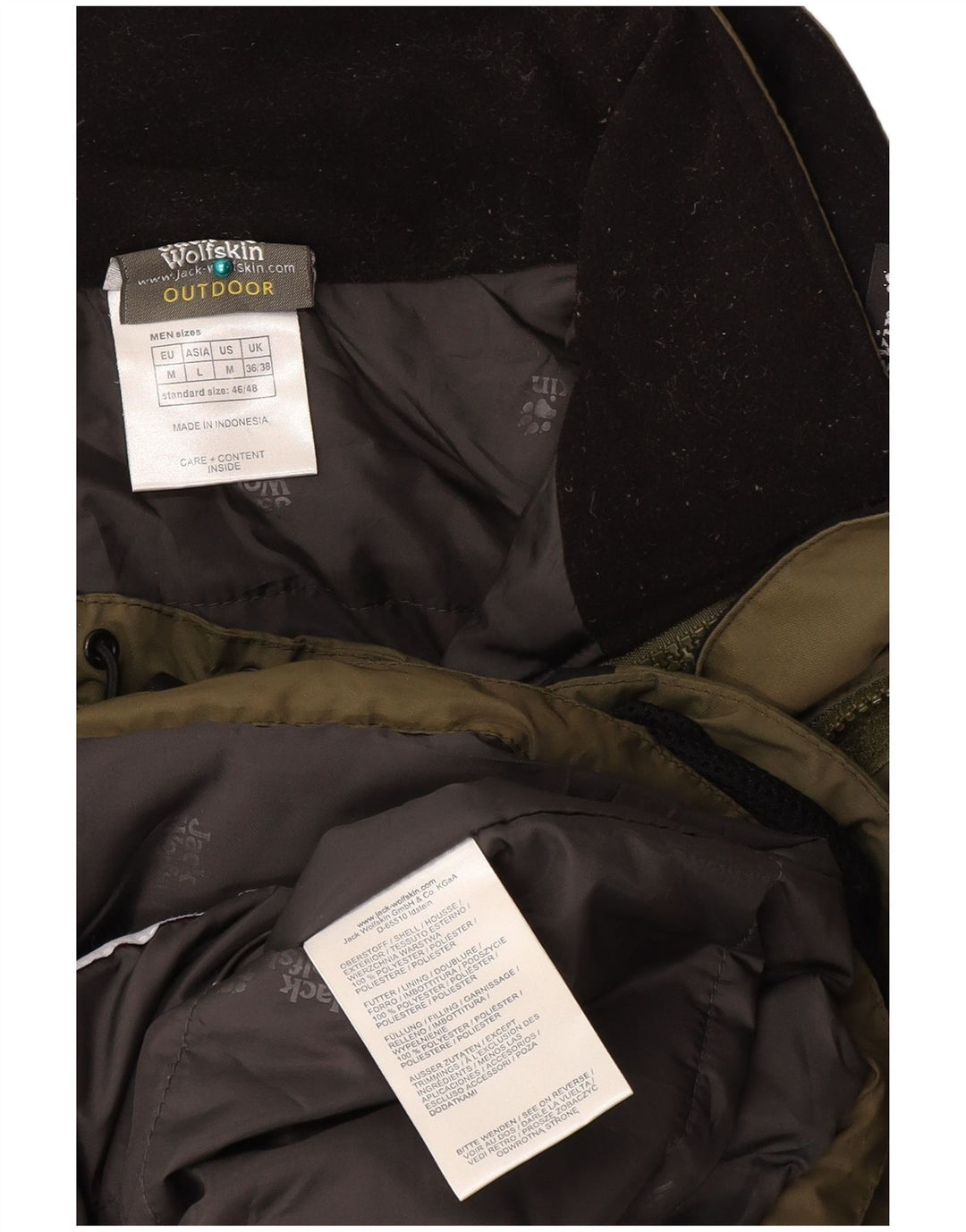 JACK WOLFSKIN Giacca a vento da uomo UK 36/38 Colorblock medio kaki