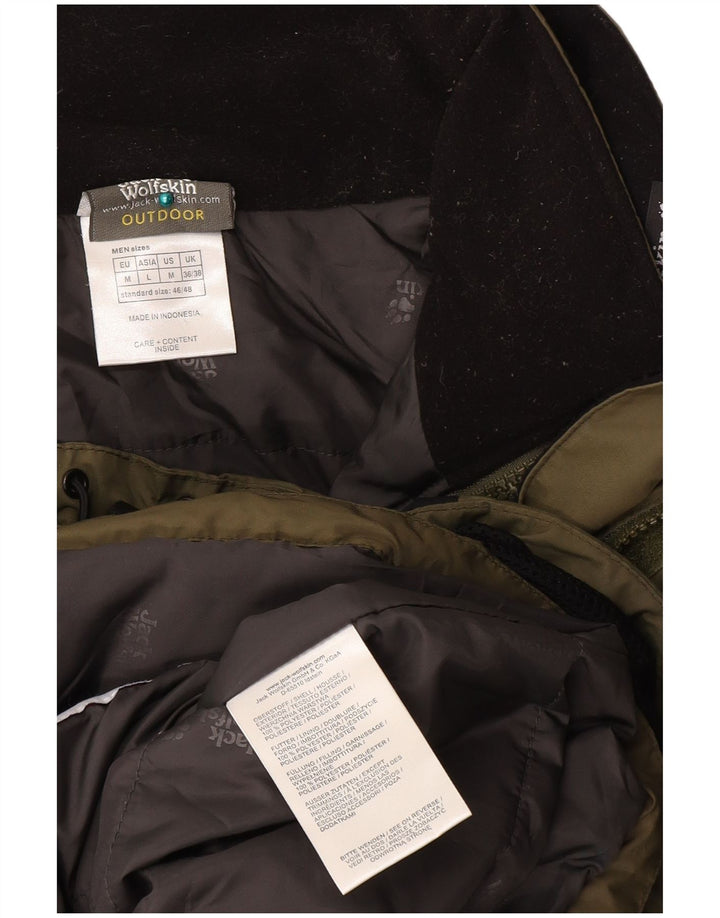 JACK WOLFSKIN Giacca a vento da uomo UK 36/38 Colorblock medio kaki