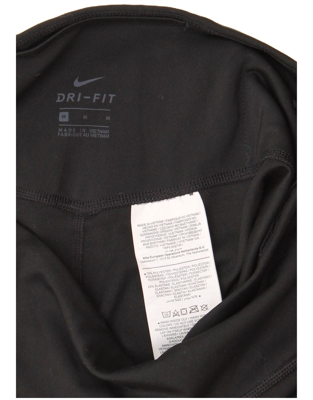 Leggings Nike Dri Fit Graphic Capri da donna UK 12 medio nero poliestere