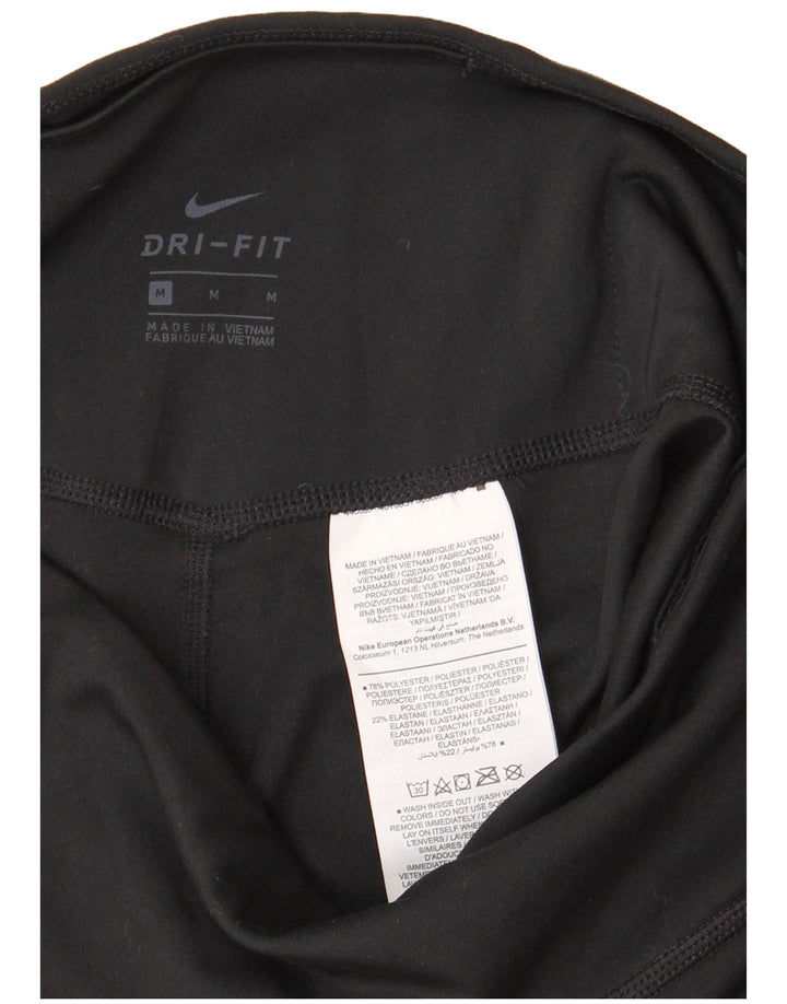 Leggings Nike Dri Fit Graphic Capri da donna UK 12 medio nero poliestere