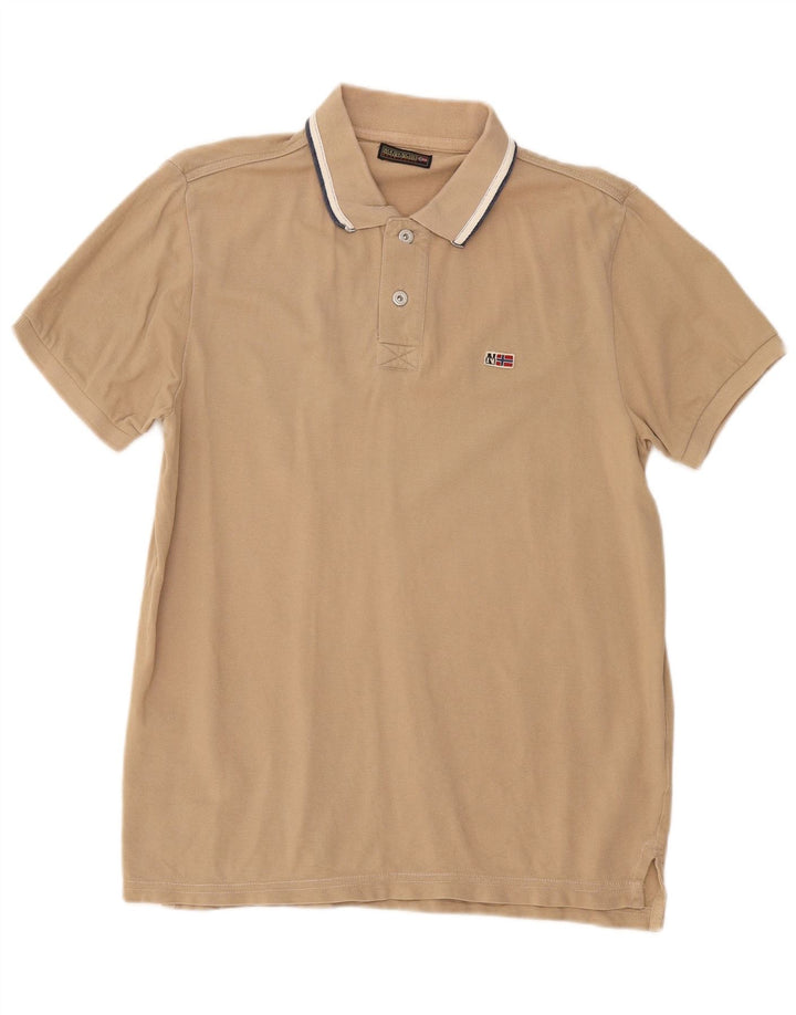 Polo da uomo Napapijri in cotone beige medio