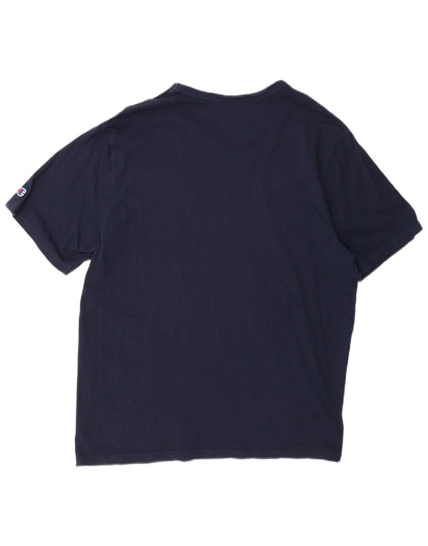 T-shirt grafica da uomo Champion Top XL in cotone blu navy