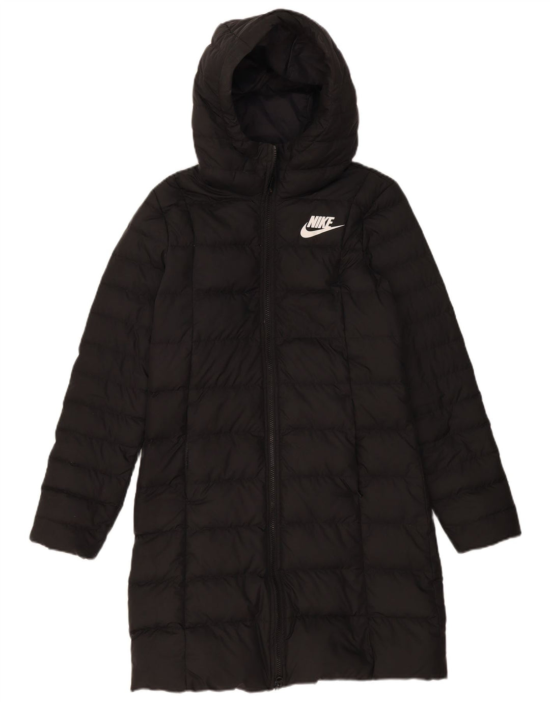 Cappotto imbottito con cappuccio Nike da donna UK 10 piccolo poliestere nero
