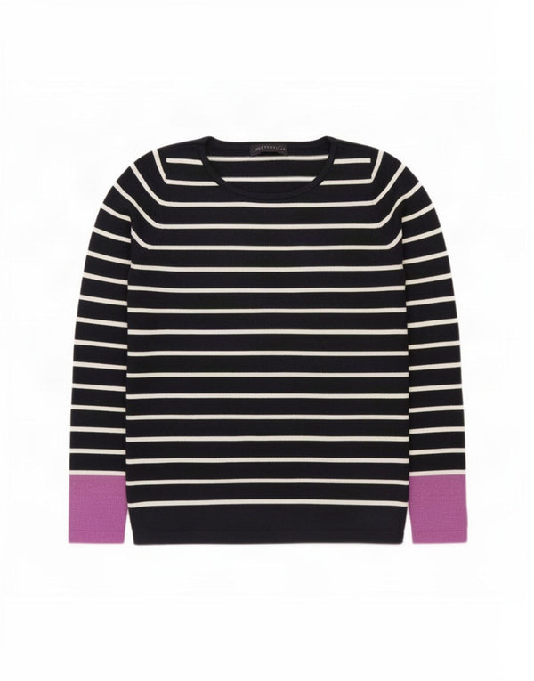 Maglione maglione con scollo a barca da donna Marks & Spencer UK 10 piccolo blu navy