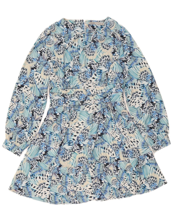 Abito a strati a maniche lunghe da donna Oasis UK 12 Stampa animalier blu medio