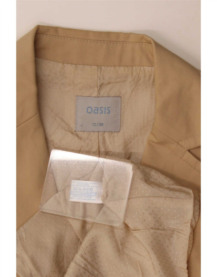 Giacca blazer a 2 bottoni da donna Oasis UK 12 Classica in poliestere beige medio