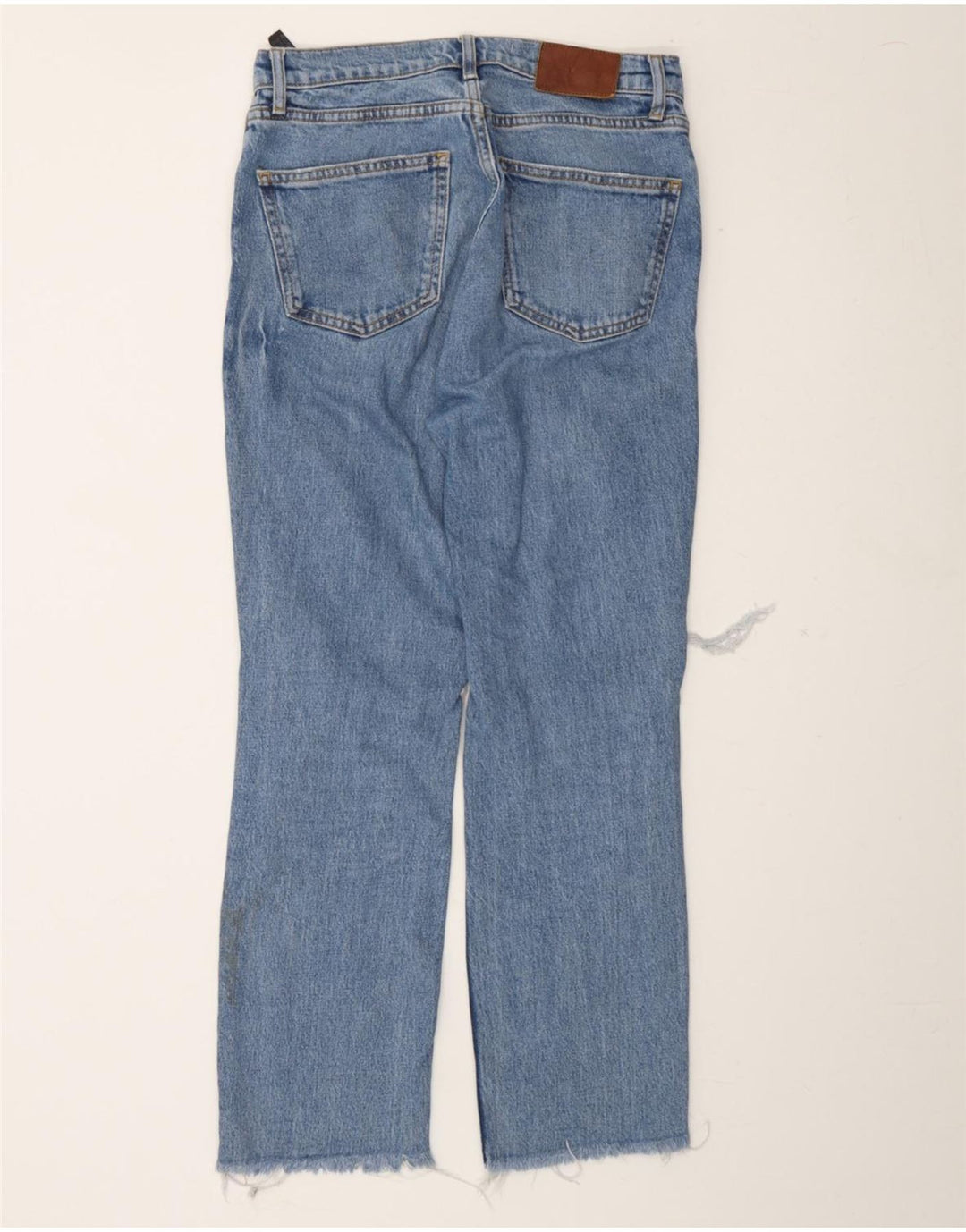 ZARA Womens Distressed Straight Jeans EU 38 Small W28 L26 Blue Cotton Vintage Zara and Second-Hand Zara from Messina Hembry 