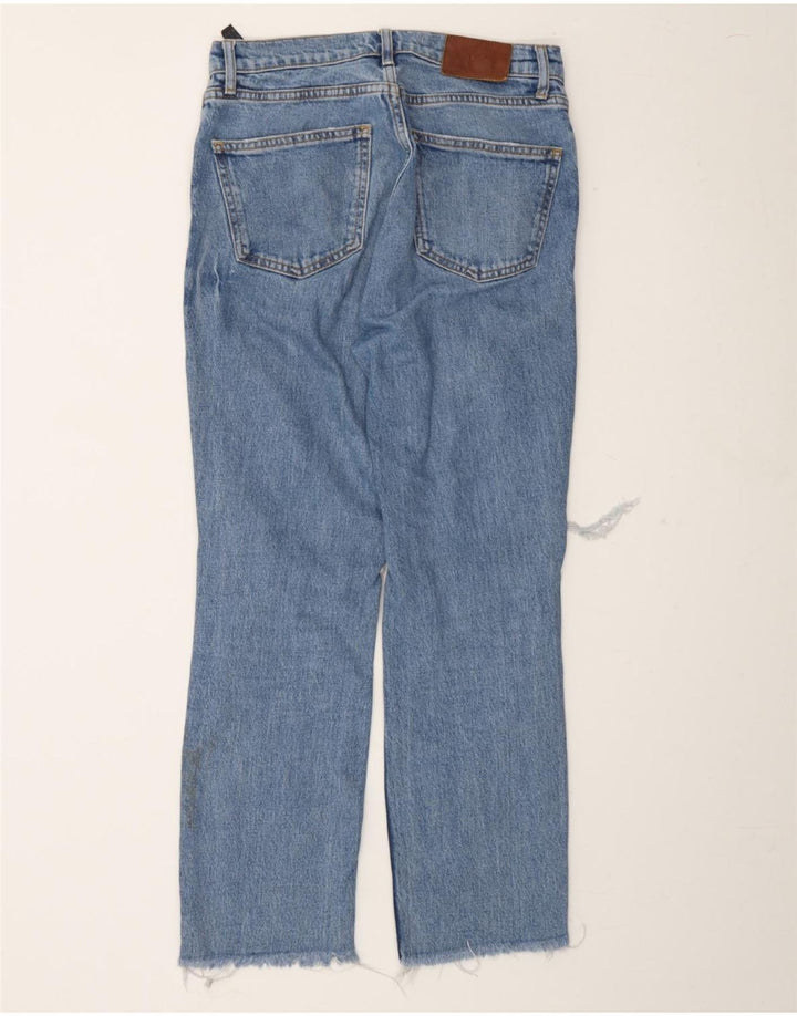 ZARA Womens Distressed Straight Jeans EU 38 Small W28 L26 Blue Cotton Vintage Zara and Second-Hand Zara from Messina Hembry 