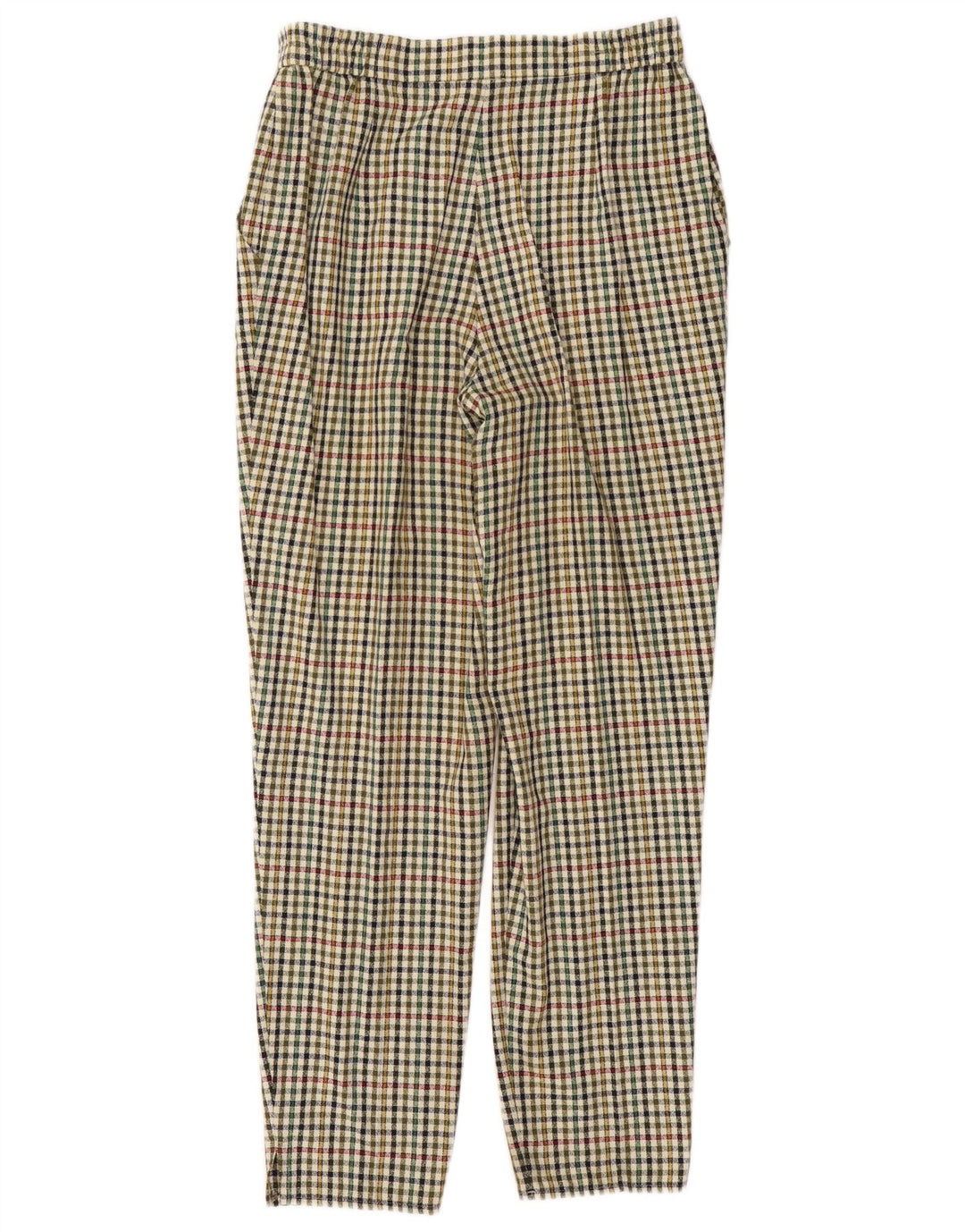 VINTAGE Womens Pegged Chino Trousers W30 L29 Multicoloured Gingham