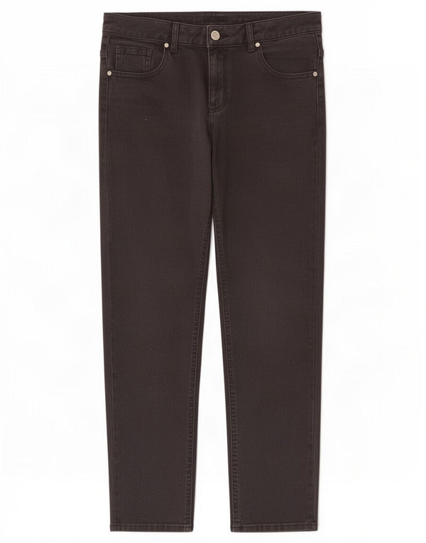 Hobbs Jeans dritti da donna UK 12 Medio W30 L26 Nero Cotone