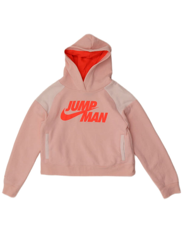 Felpa con cappuccio grafica corta per ragazze Jordan 12-13 anni Large Pink Colourblock