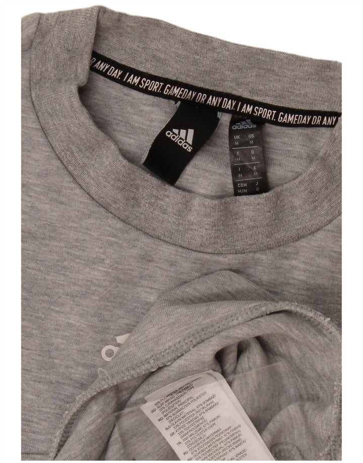 Felpa da uomo Adidas Felpa in cotone chiazzato grigio medio