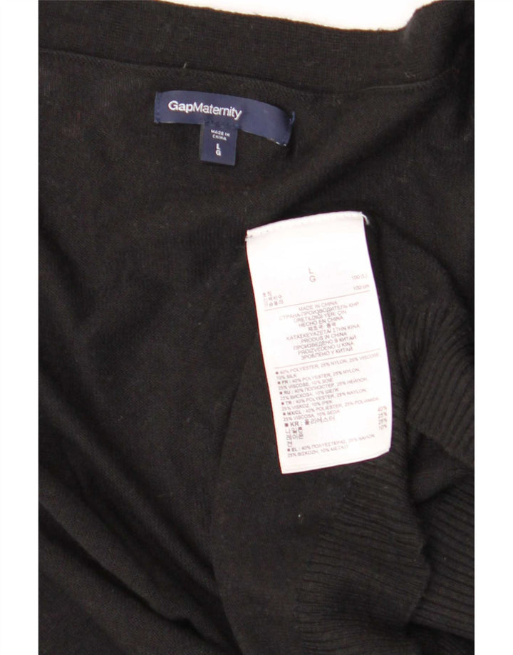 Gap maglione da donna con scollo a V UK 14 grande poliestere nero