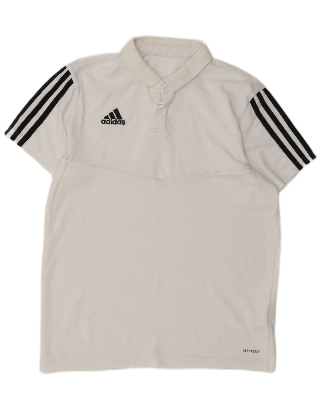 Polo Adidas Aeroready da uomo in cotone bianco medio