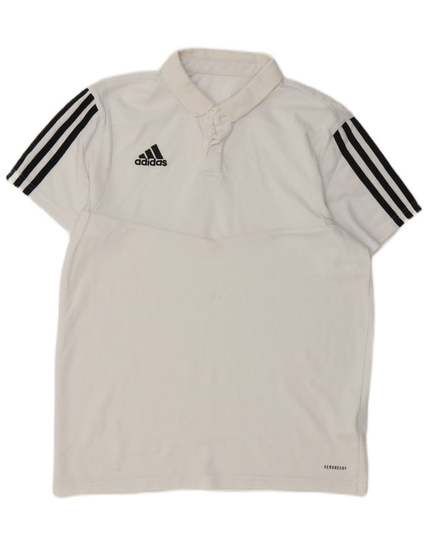Polo Adidas Aeroready da uomo in cotone bianco medio