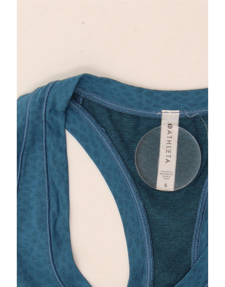 ATHLETA Canottiera da donna UK 8 piccola in nylon maculato blu