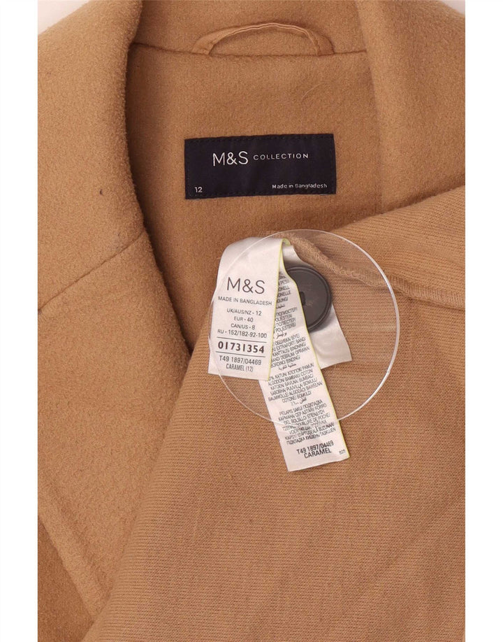 Cappotto da donna Marks & Spencer UK 12 Poliestere marrone medio