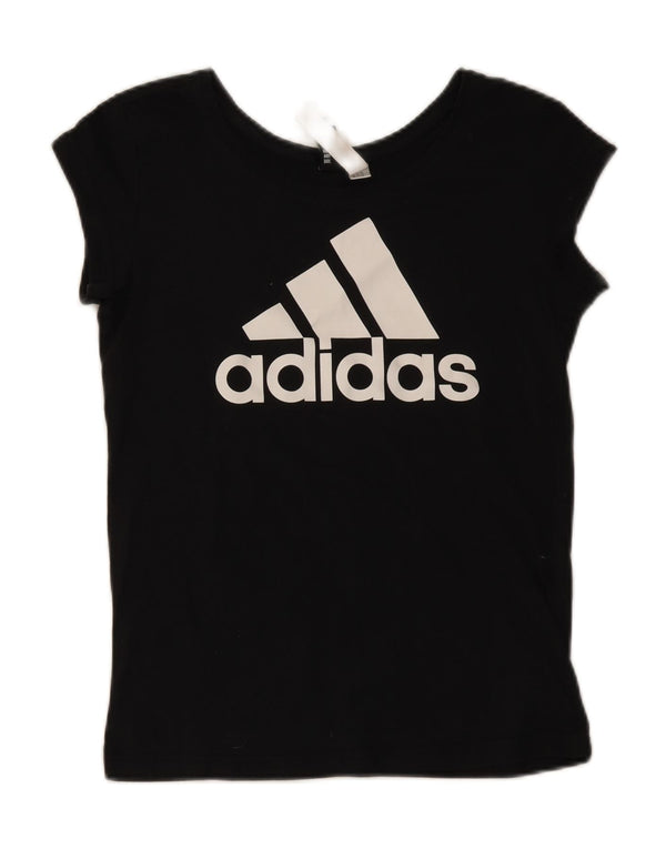 T-shirt grafica da donna Adidas Top UK 4/6 XS cotone nero