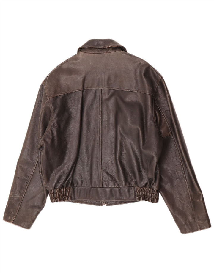 Giacca in pelle da uomo VINTAGE UK 38 Pelle marrone medio