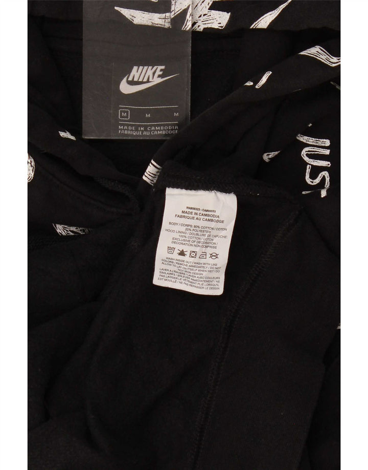 Felpa con cappuccio grafica Nike da uomo in cotone nero medio