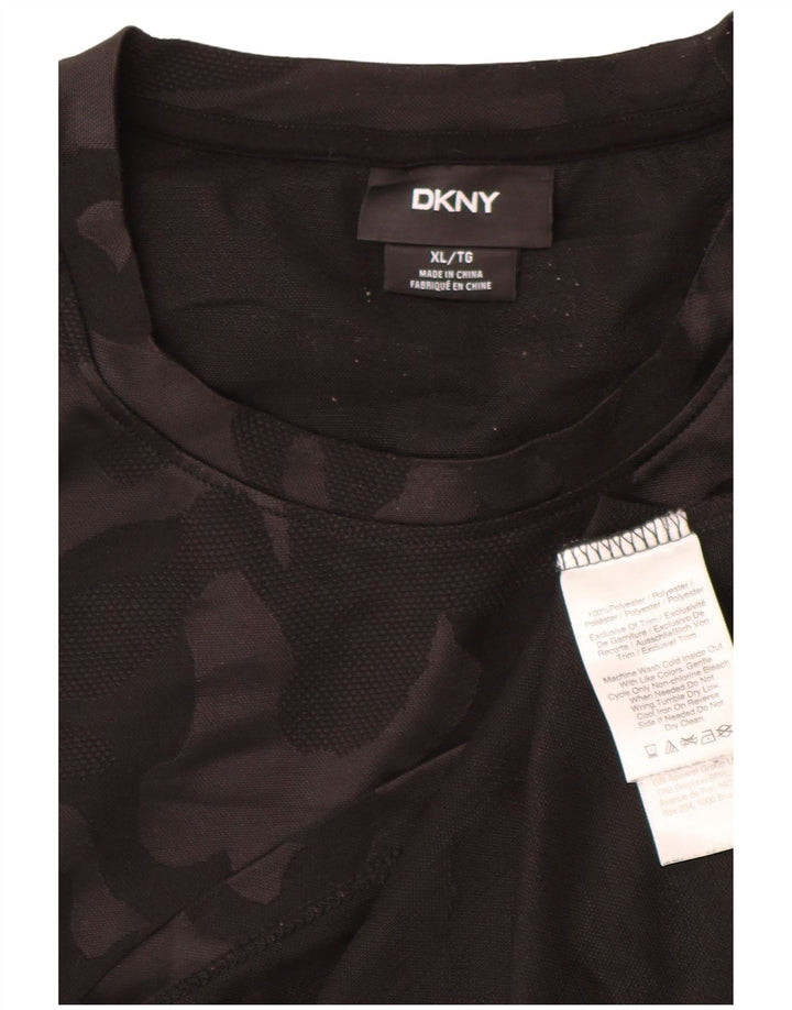 T-shirt da uomo DKNY Top XL poliestere mimetico nero