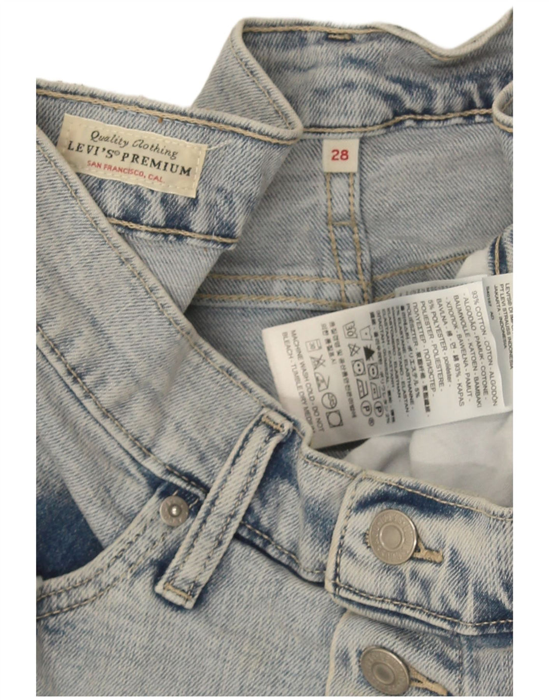 Gonna di jeans da donna Levi's W28 in cotone blu medio