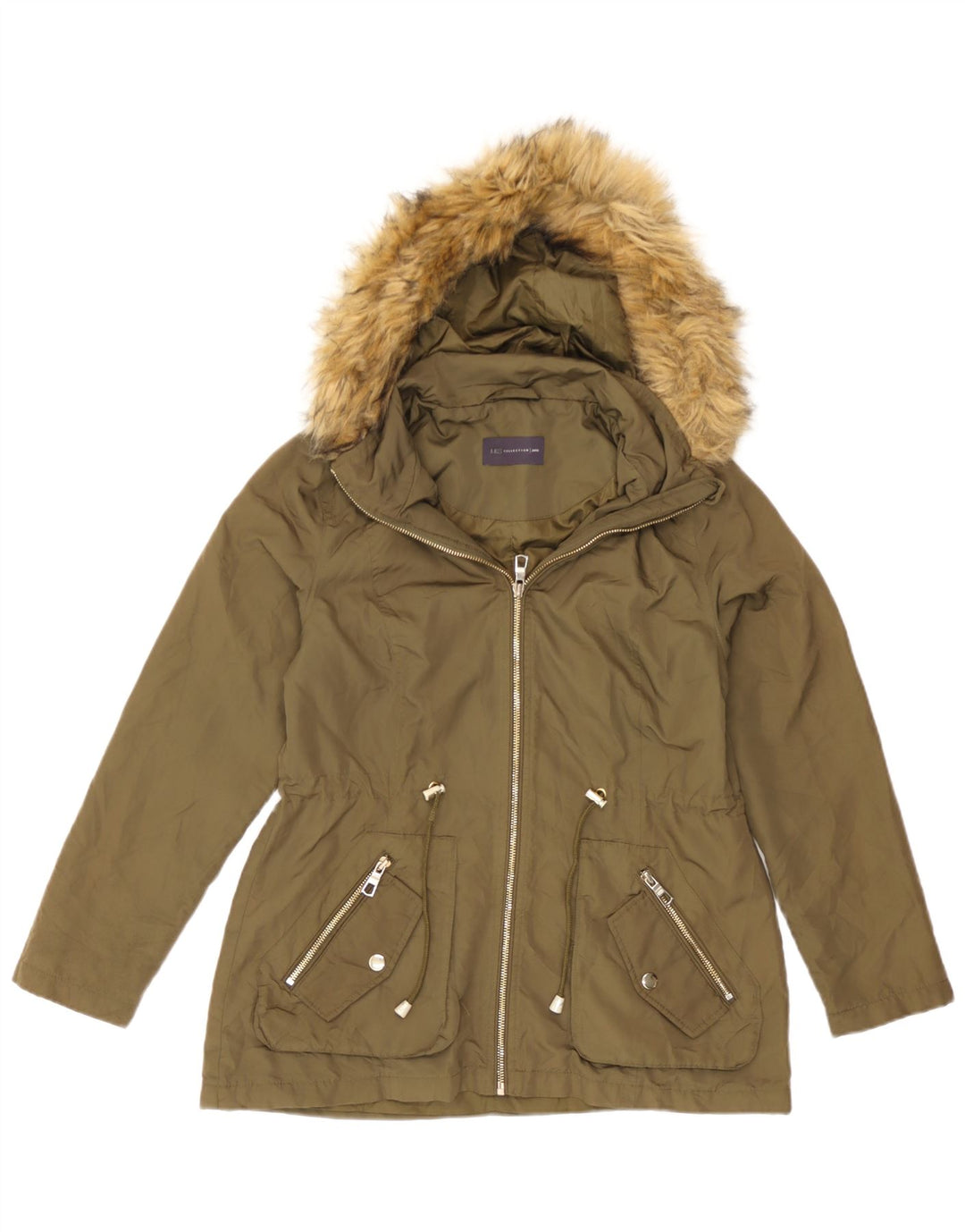 Giacca antipioggia oversize con cappuccio da donna Marks & Spencer UK 8 Small Khaki