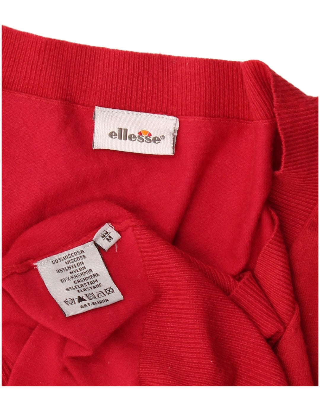 Maglione da donna con scollo a V Ellesse UK 12 Viscosa rossa media