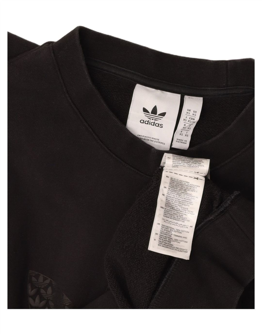 Felpa grafica da uomo ADIDAS maglione XS cotone nero