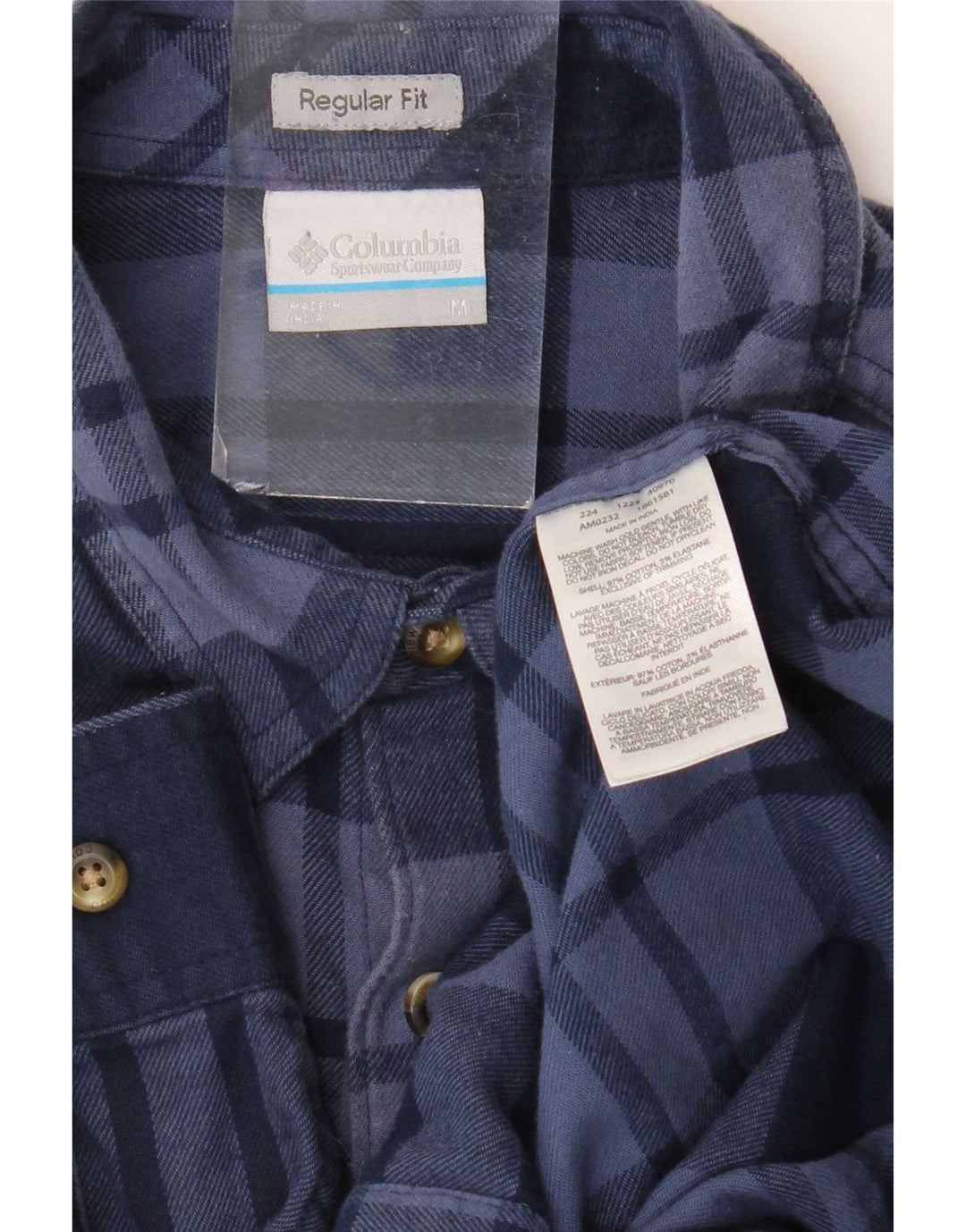Camicia Columbia Omni-Wick Regular Fit in flanella da uomo a quadri blu navy medio