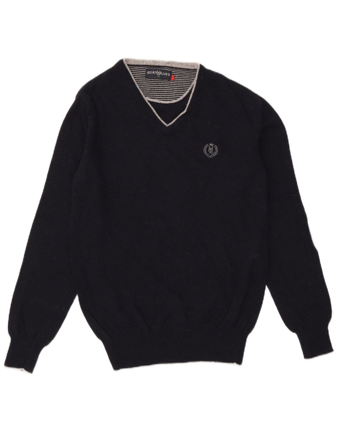 Maglione da uomo con scollo a V Henri Lloyd, lana nera media